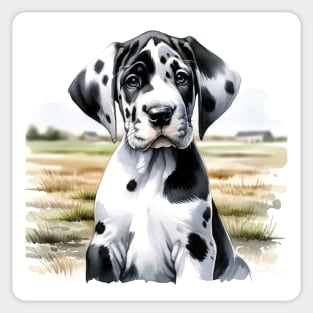 Watercolor Great Dane Puppies - Cute Puppy Sticker